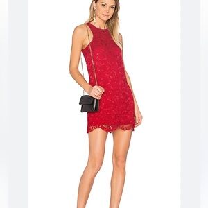 Lovers + Friends Caspien red lace racer back dress size M